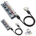 BEYIMEI PCI-E 1X to 16X Riser Card, GPU Riser Adapter Card, with 0.6 m USB 3.0 Extension Cable, 6PIN / 4PIN / SATA Interface. 