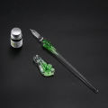 Glass Dip Pen Faux Crystal Ink Signature Inside Flower for Writing Art Decor Gift. 