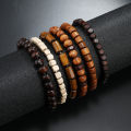 Men Retro Folk Style Jewelry Design Diverse Multi-color Multi-layer Suit Wooden Beads Elastic Bracelet Jewelry For Men. 