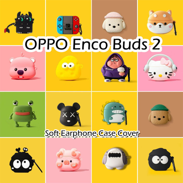 OPPO Enco Buds 2 Cartoon Silicone Earphone Case Cover Shock Resistant Protection for OPPO Enco Buds 2