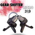 Micro gear shifter Set, cycle Gear Shift Lever with Cable, 3 by 9 Speed Gears shifter with Gear Indicator for  (L3 × R9 Gears) bicycle Gear Shifter. 