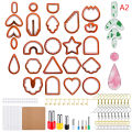 142Pcs Polymer Clay Cutters Set 24 Shapes Plastic Clay Earring Cutter DIY Mold Lonni. 