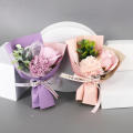 Mini Carnation Flower Bundle Soap Rose Hand Gift Valentine's Day Gift Box With Small Gifts. 
