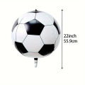 Football Foil Balloon - 22 Inch - Round Foil Balloons - Black And White Color - Unisex - Pack Of 1. 