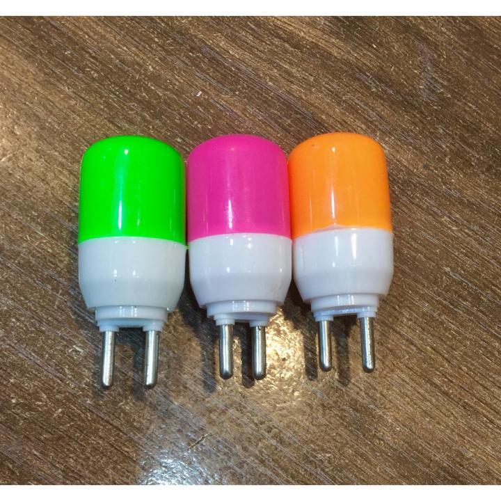 3 pieces SMD led Zero bulb, alternative to Zero watt bulb multicolor flower shape and two pin plug bulb, Night Bulb - Décor Lighting Light Bulbs