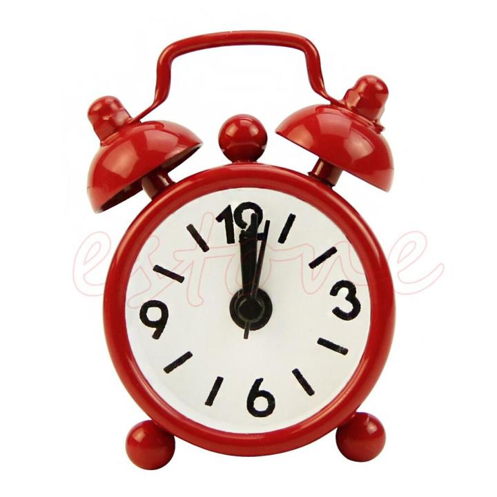 Fashion Lovely Cartoon Dial Number Round Desk Alarm Clock For Kid Home Decor