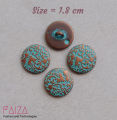 4-Pieces Fancy Turquoise Decorative Metal buttons | Fancy Buttons for Men/Women Kurta, Kurti | Ladies and Gents Suit, Coat, Shirt Buttons | Fancy Buttons. 