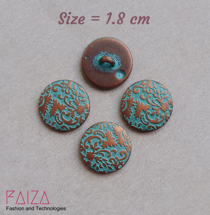 4 Pieces Fancy Turquoise Decorative Metal buttons Fancy Buttons for Men Women Kurta Kurti Ladies and Gents Suit Coat Shirt Buttons Fancy Buttons Daraz.pk