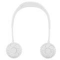 USB Portable Fan Cold Fan Hands Free Neck Fan Hanging Rechargeable Mini Sports Fan 3-Speed Adjustable Neck Dual Fan Home Office, Wearable Sports Fan, Hand Free Mini Personal Fan Wearable Sports Fan, 3 Speeds, White. 