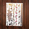 Leopard Print Tattoo Gold Metallic Wing Design Temporary Tattoo Sticker Women Body Art Waterproof Tatoo Decals AYS-125. 