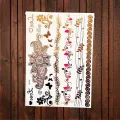 Leopard Print Tattoo Gold Metallic Wing Design Temporary Tattoo Sticker Women Body Art Waterproof Tatoo Decals AYS-125. 