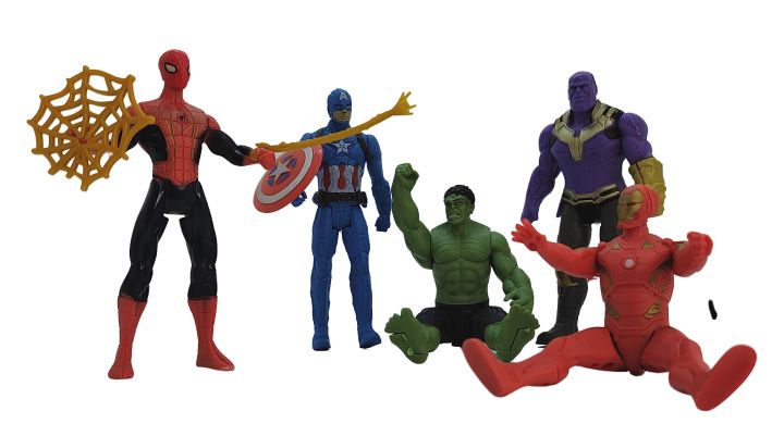 Avengers%20assemble%20thanos%20hulk%20spiderman%20iron%20man%20captain%20America%20%20%20figure%20set%20for%20kids-%205%20figures%20-%20Image%203