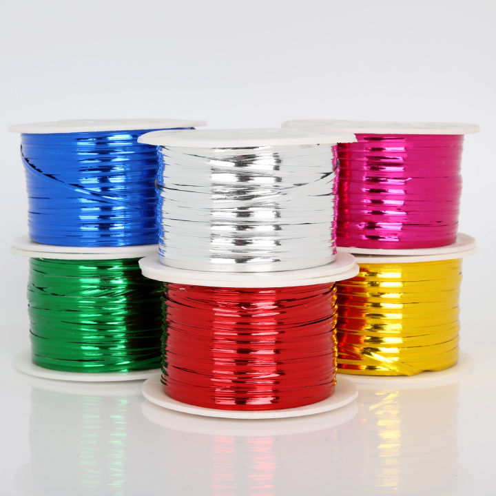 Candy Color Twist Tie Wire 100 Yards Roll Iron Packing Rope 4mm for Gift Bags Cake Pops Party Decoration