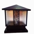 Black Square Outdoor Mount Base Gate Pillar Light. 