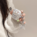 Niche Advanced Three-Dimensional Color Diamond Butterfly Applicable Airpods4/3 Headphones Protective Case Cover 2Pro Three Generations Tide Net Red. 