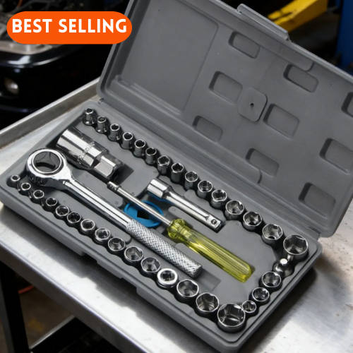 Goti Box Wrench Toolkit Set 40 Piece Socket Ratchet Tool Kit for Home Automotive ...