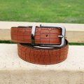 Double Sided Crocodile Style Men's Leather Belt. 