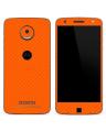 Moto Z Orange Carbon Fiber Texture Mobile Skin. 