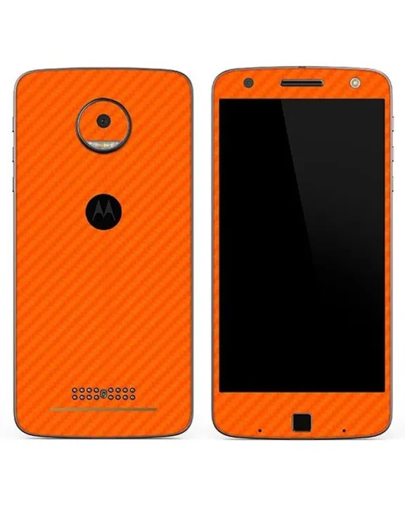 Moto%20Z%20Orange%20Carbon%20Fiber%20Texture%20Mobile%20Skin%20-%20Image%203