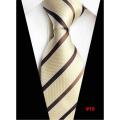 【ALLGOOD】Fashion Mens Striped Tie Classic 8cm Width Polyester Silk Gentleman Formal Necktie For Wedding Business Tie. 