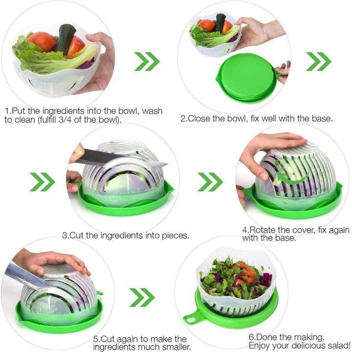 Salad Cutter Bowl Upgraded Easy Salad Maker | Fast Fruit Vegetable Salad Chopper Bowl | Fresh Salad Slicer | Drain Basket