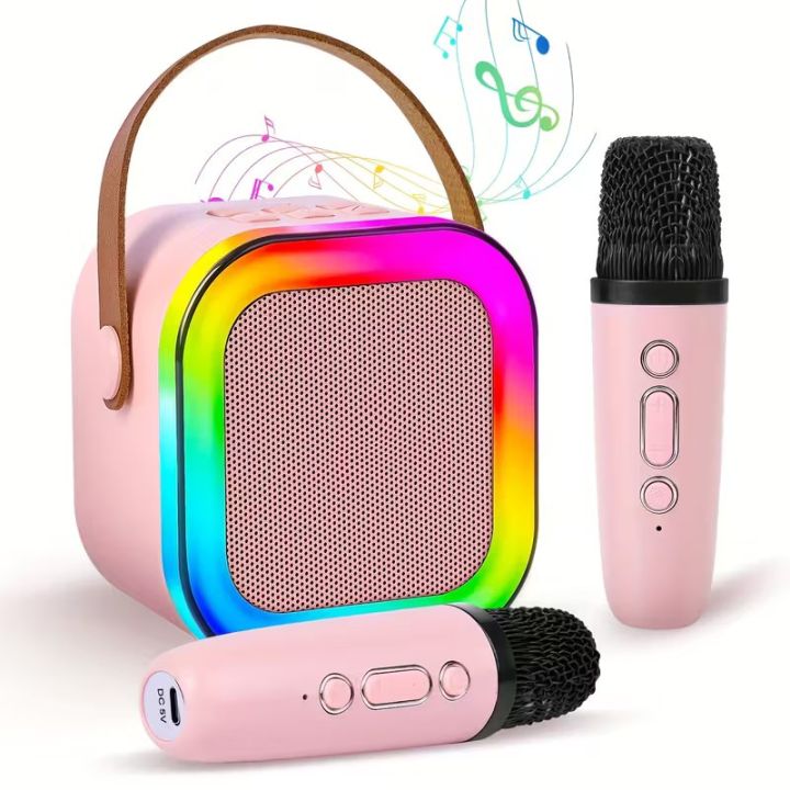 K12 Wireless Mic With Speaker -Double RGB 7 Colour Dancing Light ...
