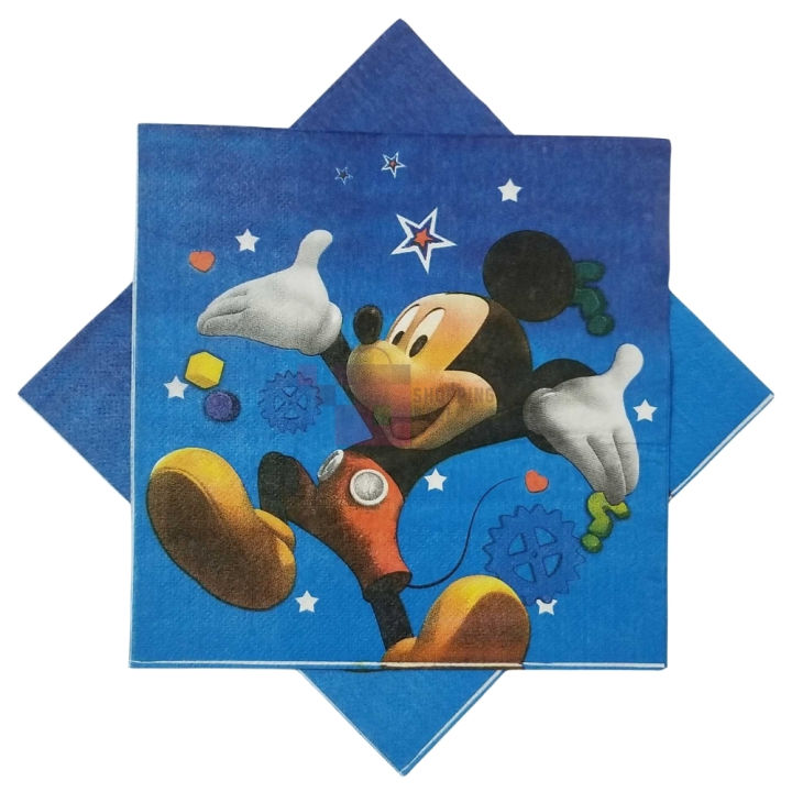 Mickey Mouse Napkins - Mickey Mouse Themed Party - Blue - Boys - Pack Of 20