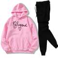REVIBE - Pink Trendy Printed Tracksuit For Girls & Womens - Soft & Comfortable Fleece Fabric Hoodies For Girls. 
