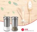 Home Basics 2 Piece Essence Salt & Pepper Shaker, Multicolored, Silver. 