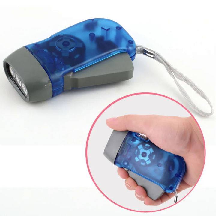 Emergency mini self-charging hand pressing 3 led hand crank flashlight outdoor camping lights manual generator torch light