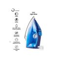 Noon East Handheld Steam Iron - DM-2088-1 - Non-stick Teflon Coated Soleplate - 360 Degree Swivel Cord - Temperatre Adjustment Dial - Comfortable Grip - 350ml - 1800W - Light Blue. 
