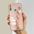 Maitus for Realme C3 Back Cover with Love Heart Bracelet Stylish 6D Plating Case Soft Silicone Mobile Phone Cases Pouch for Girls Boy. 