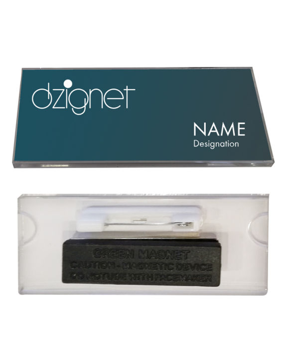 Acrylic Name Tag / Pin and Magnet Acrylic Transparent Name ID Badge Clear Holder Card Tag - Reusable (1pc)