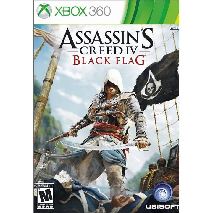 Assassins Creeds 4 Black Flag video game- Xbox 360 - JTAG Modified System - 2 Disc Game