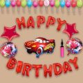 Happy Birthday Red Lightning McQueen Cars Theme Set For Birthday Decoration and Celebrations,-(K.S.). 