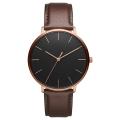 Classic Rose Gold Slim Watch - Brown Top-Grain Italian Leather Strap – Brathwait. 