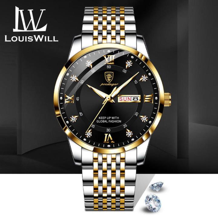 LouisWill%20Men%20Watch%20Business%20Fashion%20Watch%20Waterproof%20Simple%20Watch%20Wristwatches%20Classic%20Roman%20Numeral%20Dial%20Calendar%20Luminous%20Pointer%20Wrist%20Watches%20for%20Men%20-%20Image%202