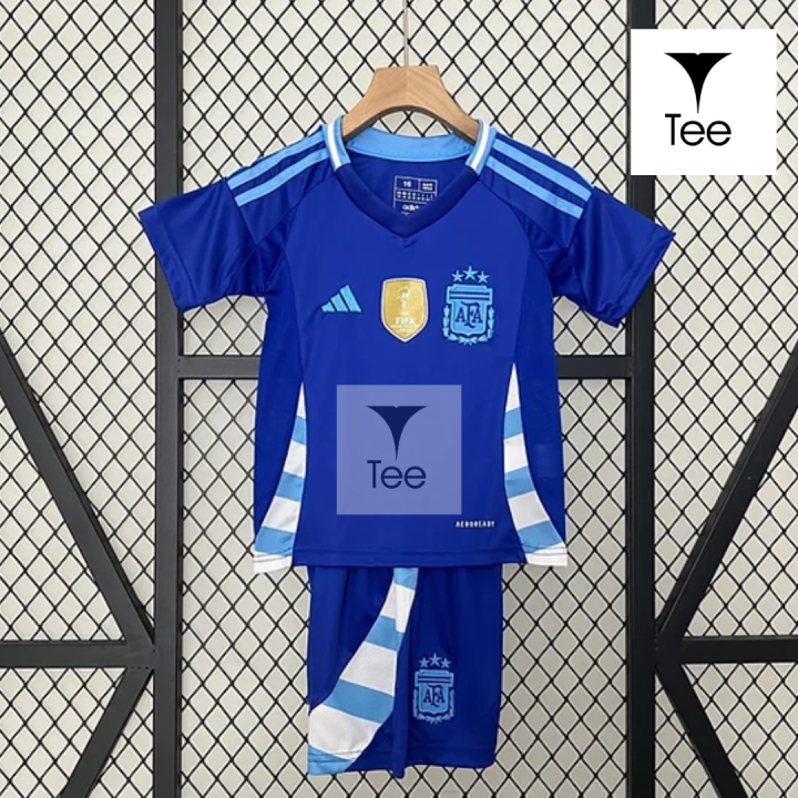 Messi Argentina Away Copa America Edition Football Kids Kit 2024-25