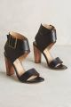 Women's Faux Suede Wooden Block Heel Sandals Cross Strap Design 3-Inch Heels  Ideal for Bridal Parties and Every Occasion. 
