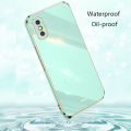 Olige Luxury 6D Plating Case For Apple iPhone X XS with Ring Silicone Square Frame Soft Phone Case Shiny Bling Back Cover. 