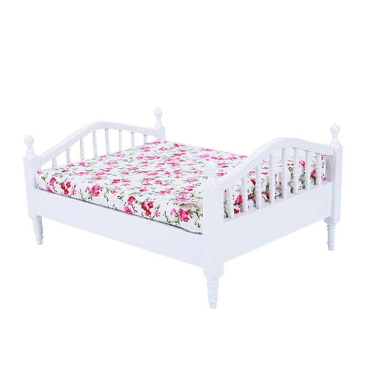 1:12 6pcs Mini Wooden White Bedroom niture Set for Dollhouse