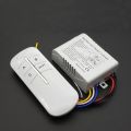 Wireless remote control switch for lights and fan, 3-way channel 220V on/off lamp transmitter. Includes remote control light and fan kit, room light remote control kit, and fan switch kit. Comes with 23A 12V battery. 