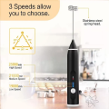 Electric Coffee Beater Rechargeable USB Charging Egg Beater 3-Speed Adjustable Blender. 