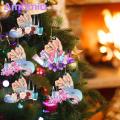 Amamia Makeup Christmas Ornament with String Window Wooden Christmas Hangings Ornament. 