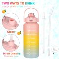 3pcs | 2pcs Motivational Water Bottle With Straw | 2L Gradient Color Drinking Water Bottle. 