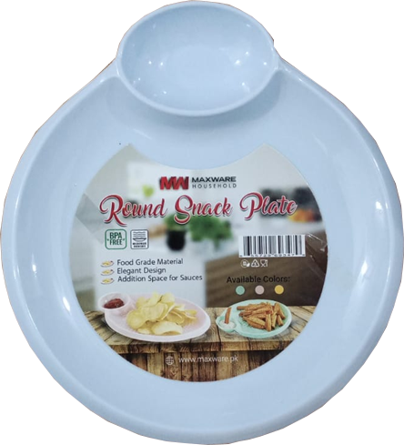 Snacks plate for kids | Round Snack Plate | Round Snack Plate Pack Of 2 Snack Serving Tray, Chips, Cookies, Biscuits Tray, Spaghetti, Noodles Kids Training Plate Fries Plate Noodles Plate Rice Plate Hotel Serving Snakes Plate for Food Stalls.