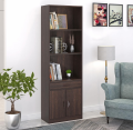 HAQ FURNITURE Engineered Wood Bookshelf Cabinet Book Rack Organizer with Shelves for Décor Display, Drawer and 2 Doors Cabinet Floor Standing for Home. 