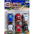 (Pack of 6) Super Fast Toy Car - Military / Army War Series. 
