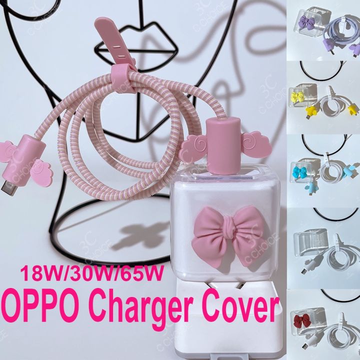 OPPO charger cover protector for phone 18W 30W 65w transparent TPU SOFT protective cable winder USB Port to Type c Port for realme v5 x2 X7 Pro oppo reno 5 case a52 a93