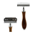 Double Edge Razor for Men, Natural Wood Handle Safety Razor with All Metal Waterproof Head, Classic Long Handle Double Edge Safety razor,. 